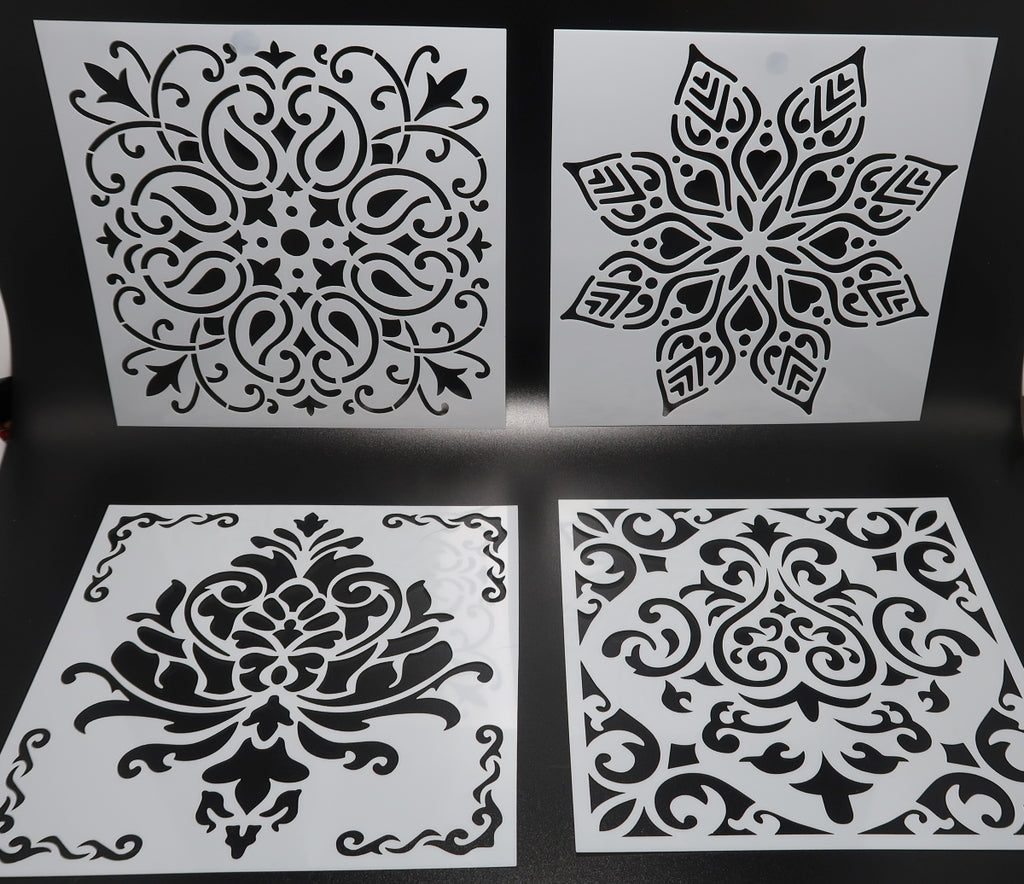 Set of 4 - 6" Mandala Stencils (Pack #2) image 0