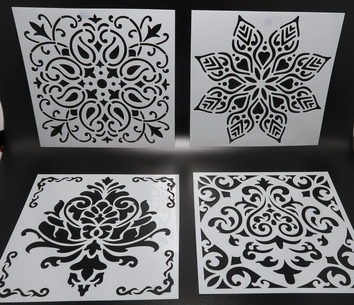 Set of 4 - 6" Mandala Stencils (Pack #2) image 0