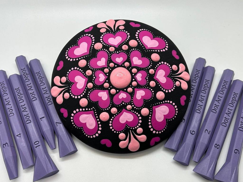 PETAL shaped dotting tools Pretty Purple 10 piece set image 12