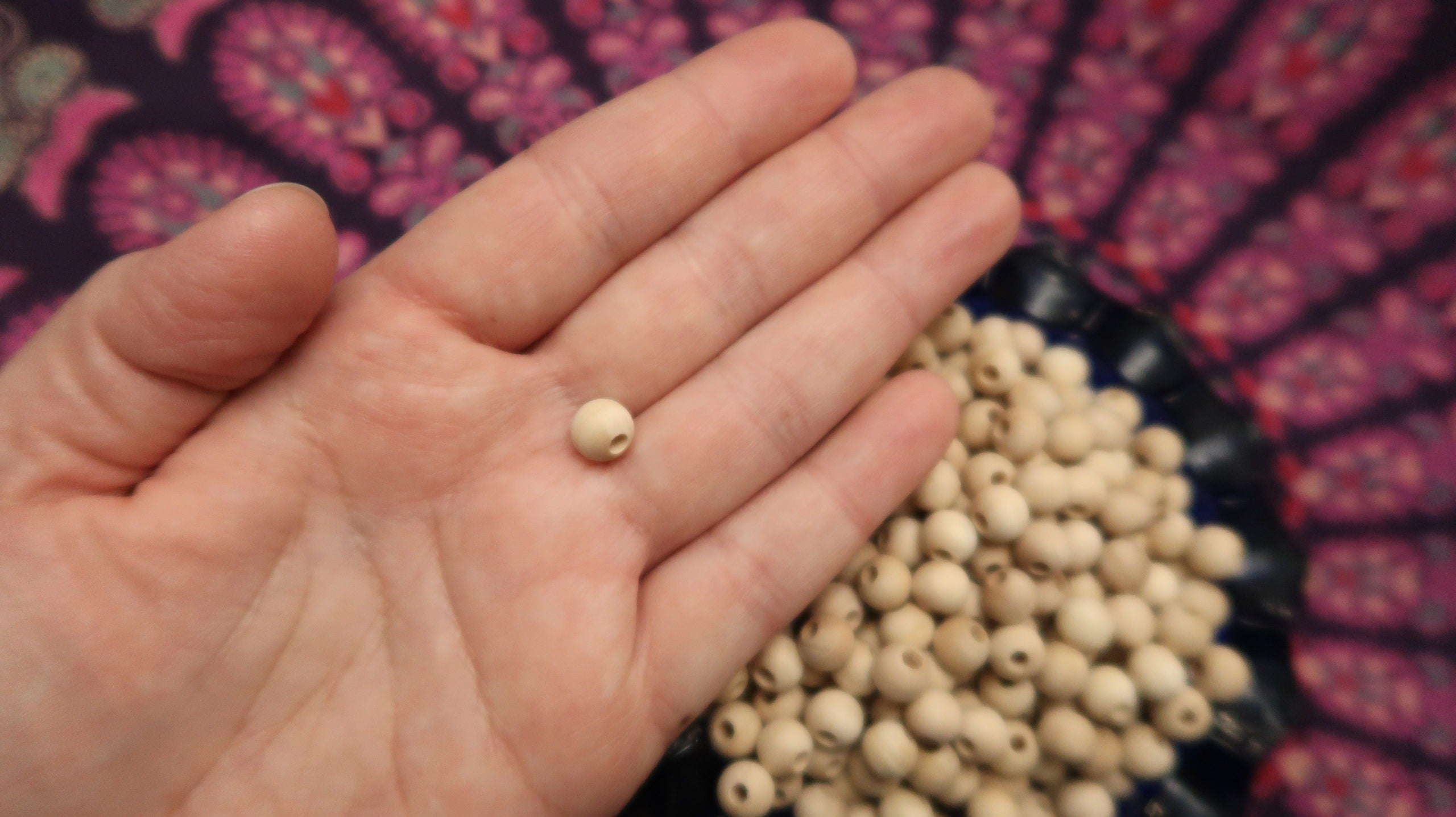 Pack of 20 Small Round Wooden 1/4" Beads image 4