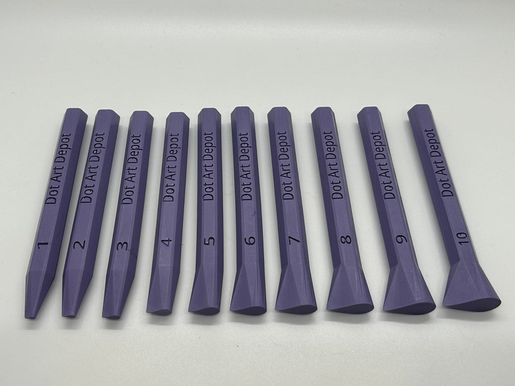 PETAL shaped dotting tools Pretty Purple 10 piece set image 10