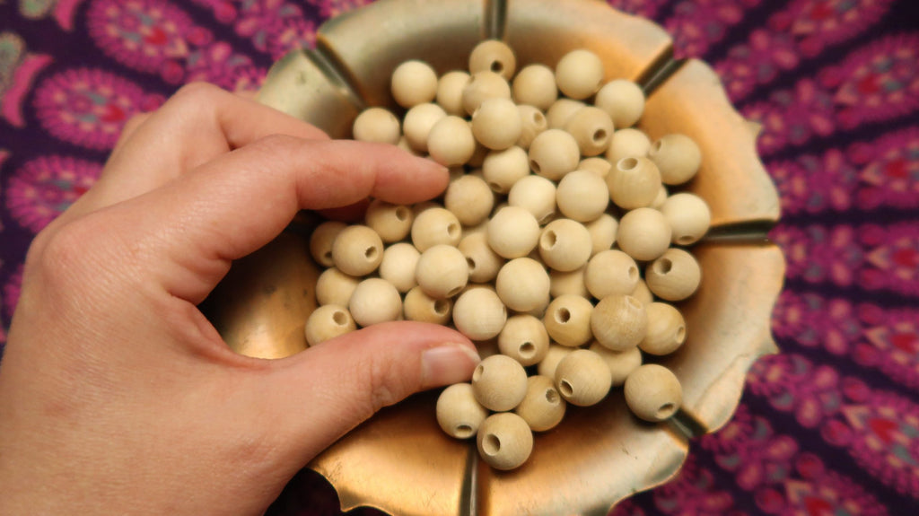 Pack of 12 Small Round Wooden 1/2" Beads image 3