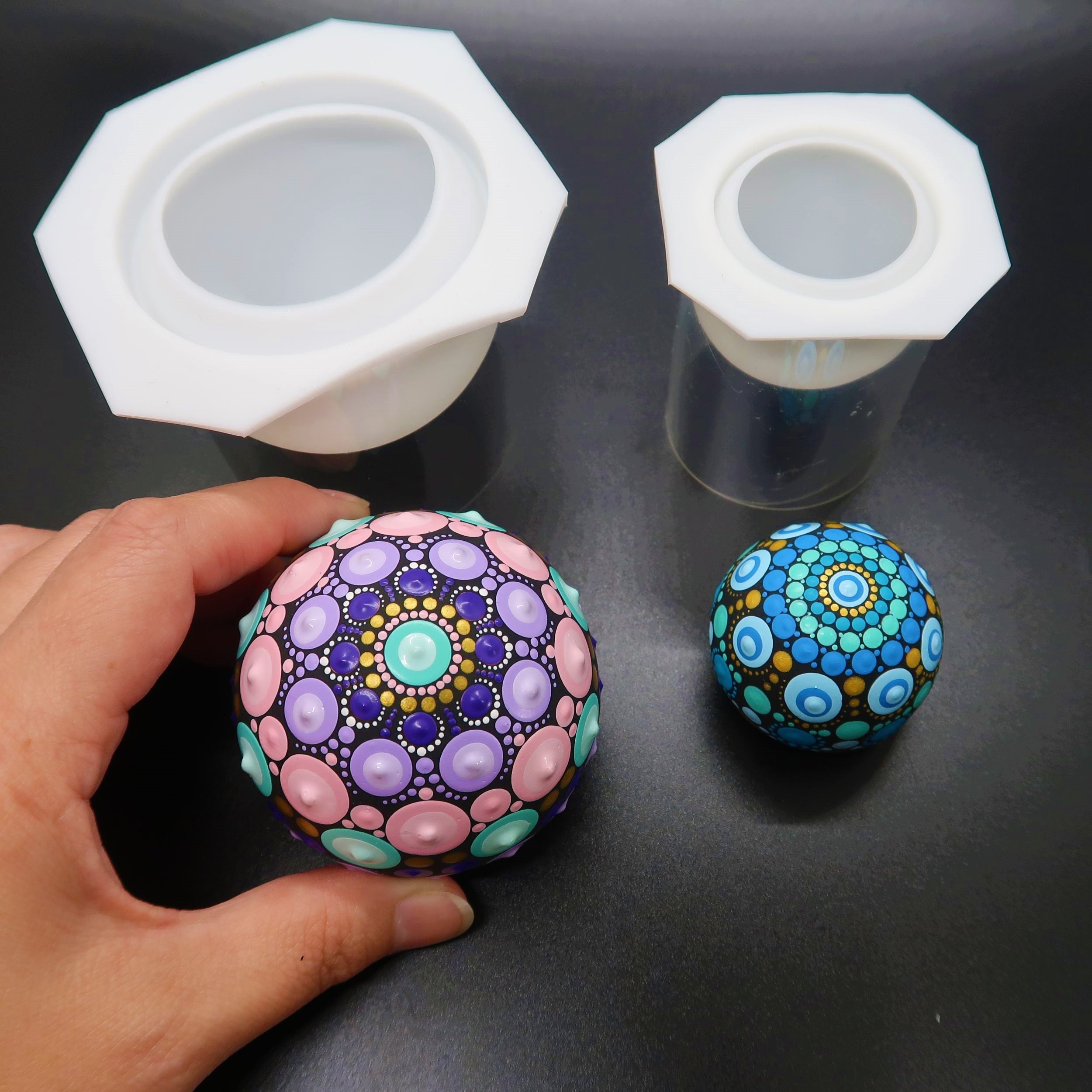 Large Sphere Silicone Art Stone Mold 2.5" image 8