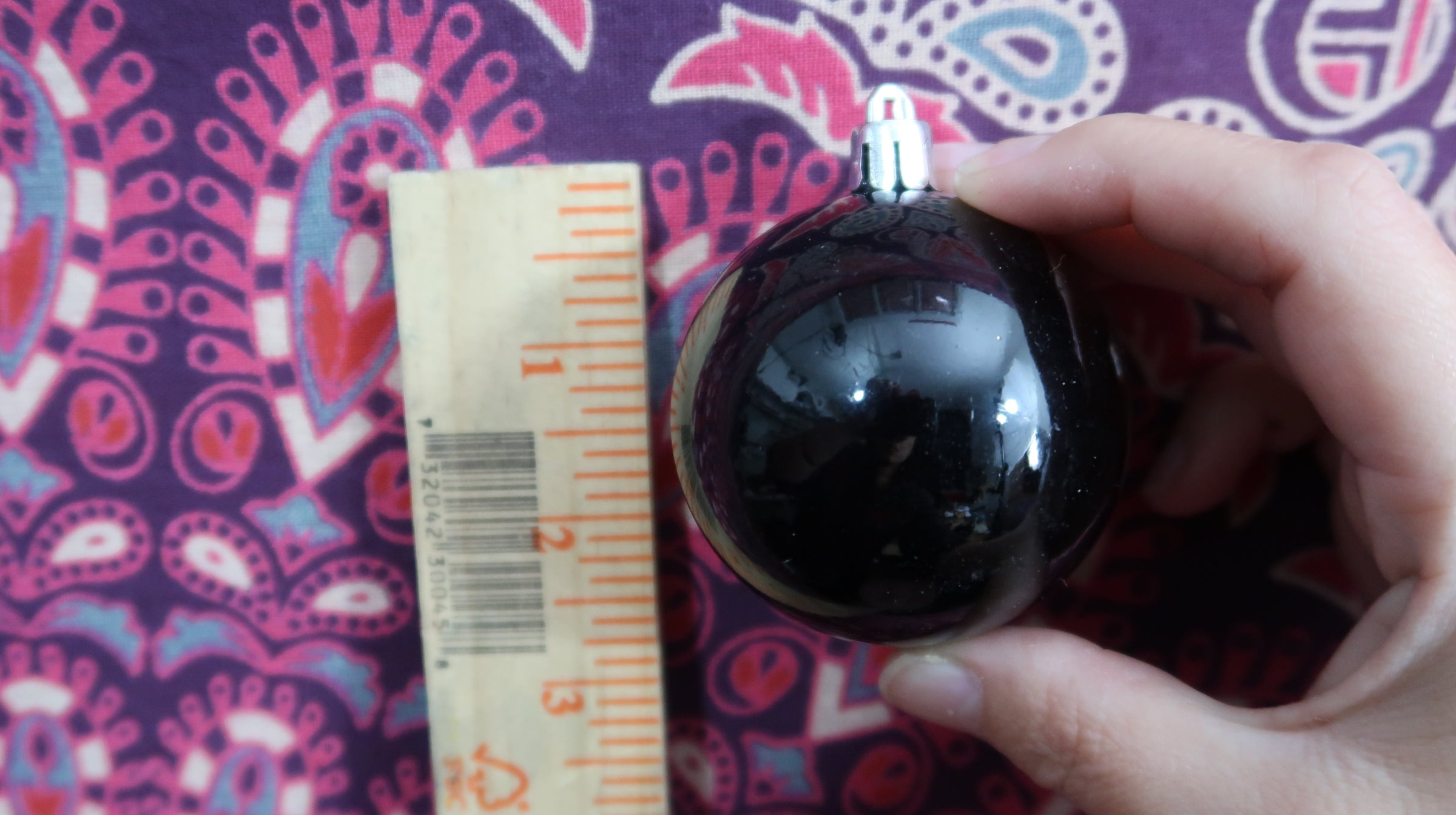 Black, shiny, Christmas ornament balls, dot mandala blank image 6