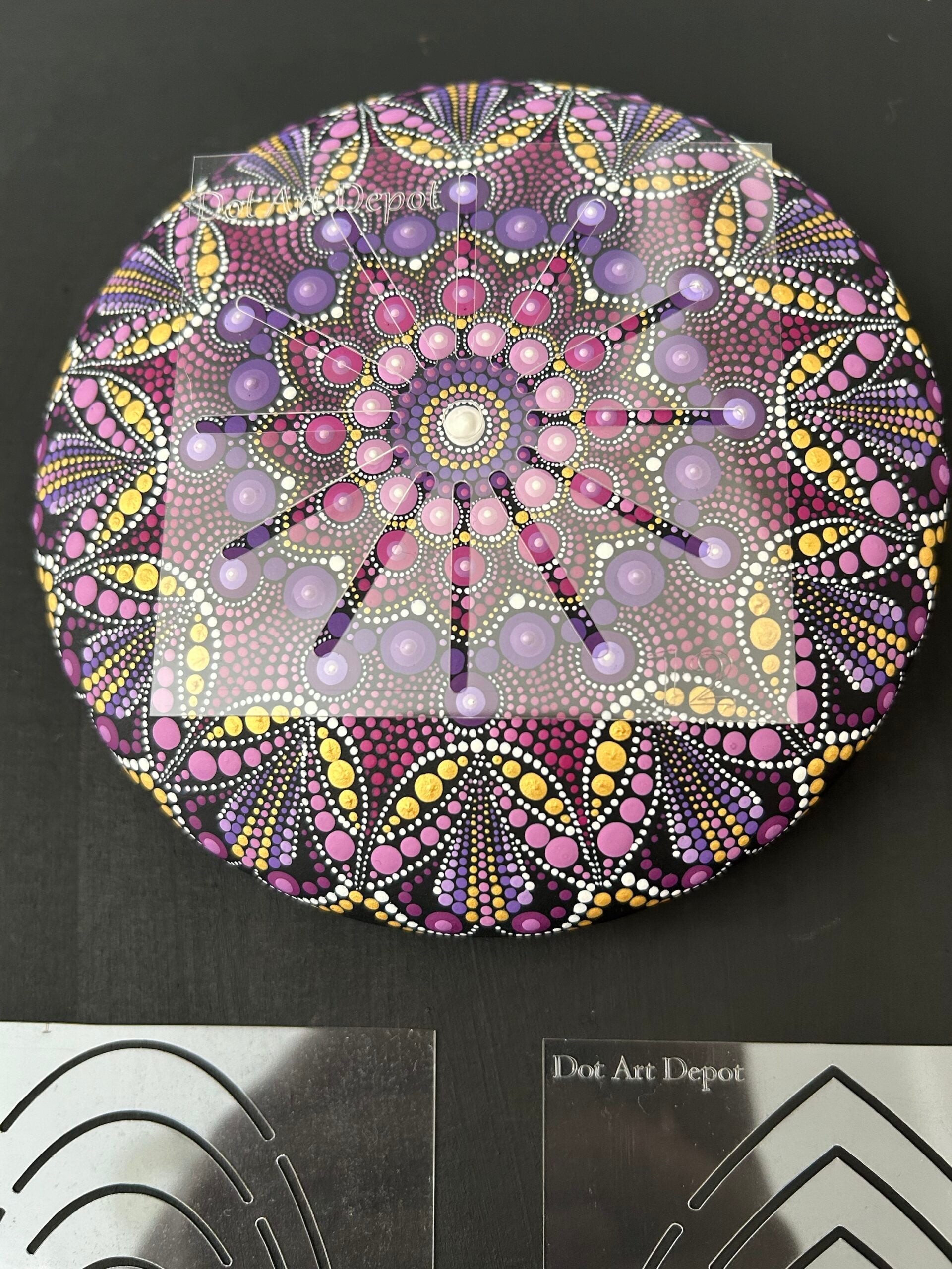 Lydia May's Dot Mandala MINI Guideline Stencils in 12, 14, & 16 slices image 2