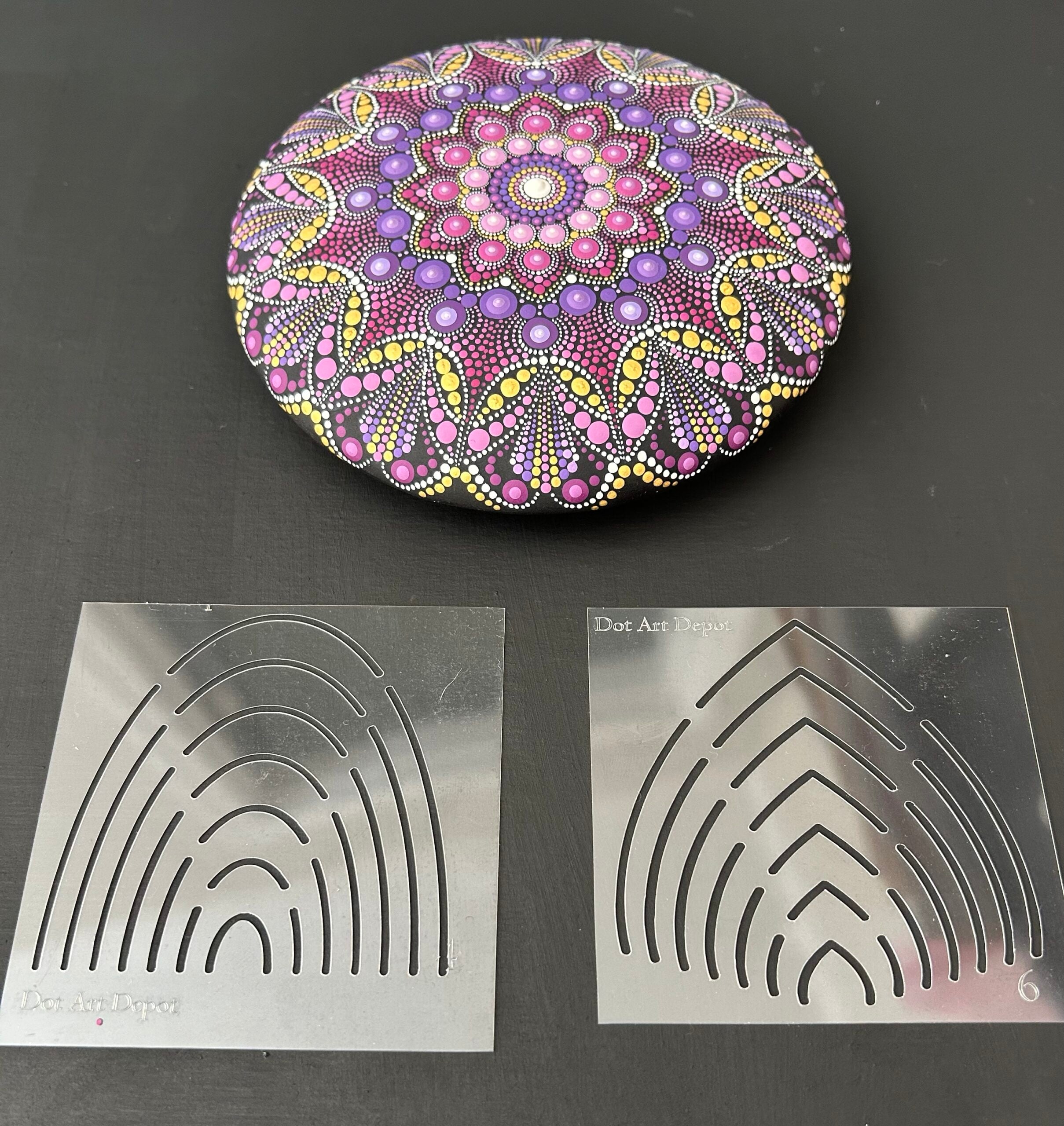 Lydia May’s Mandala Painting 9 FIRE ELEMENTS Stencil Shapes image 3
