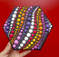 Jumbo Dot Art Hexagon Canvas By Lydia May image 0
