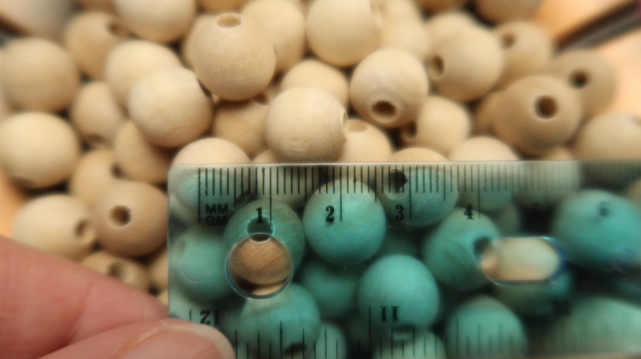 Pack of 12 Small Round Wooden 1/2" Beads image 1
