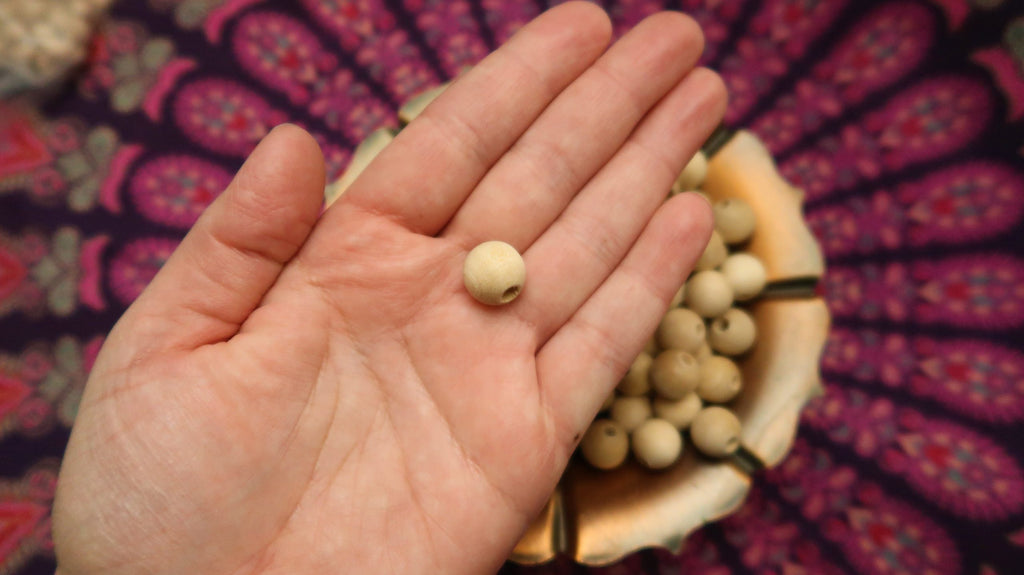 Pack of 12 Small Round Wooden 1/2" Beads image 2