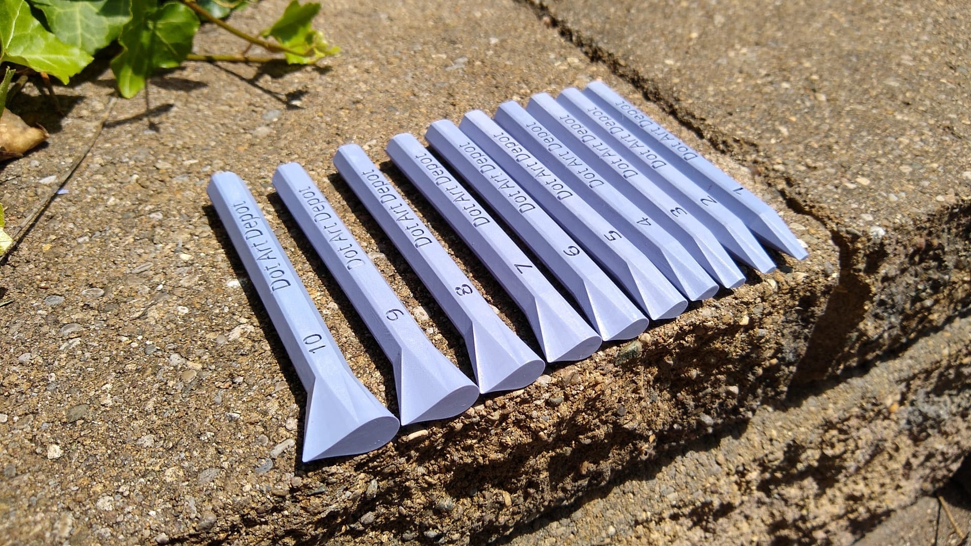 PETAL shaped dotting tools Pretty Purple 10 piece set image 0