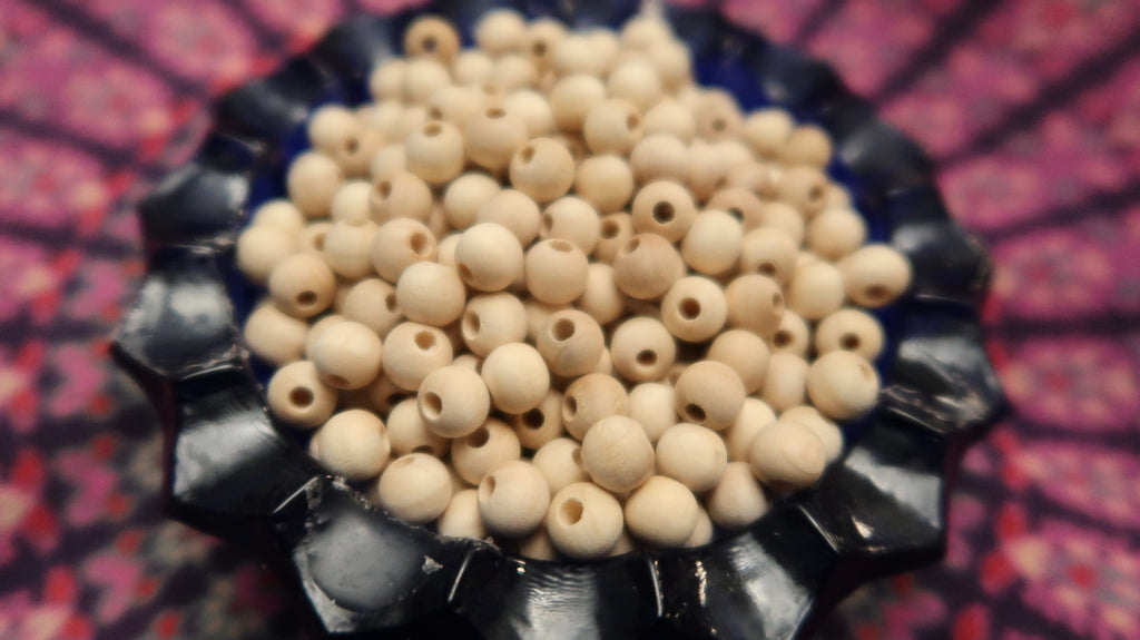 Pack of 20 Small Round Wooden 1/4" Beads image 2