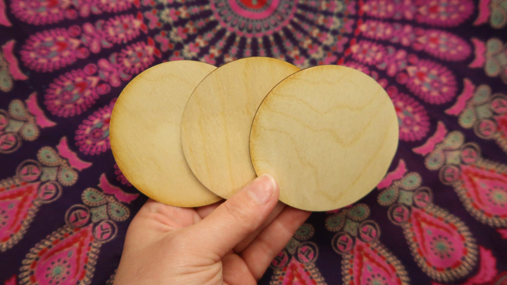 3" Wooden Disc Blanks Dot Mandala Art image 2