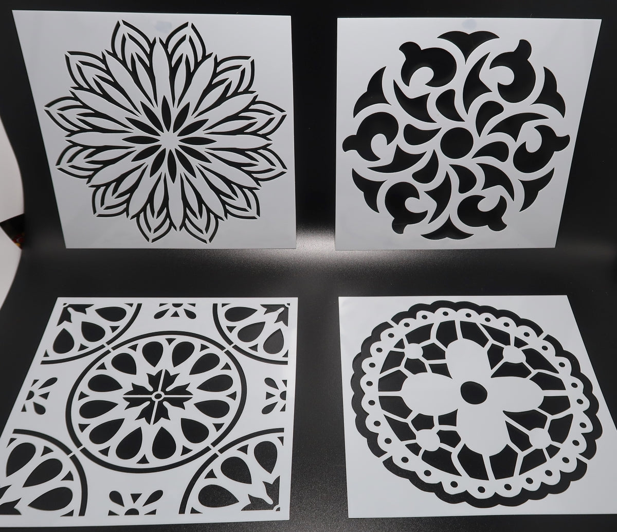 Set of 4 - 6" Mandala Stencils (Pack #4) image 0