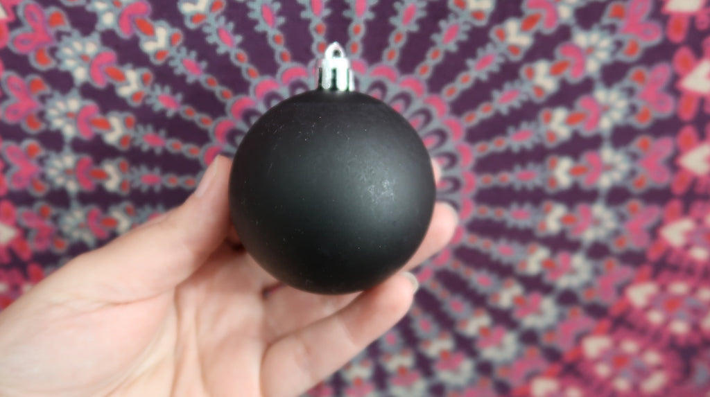Black, matte, Christmas ornament balls, dot mandala blank image 5