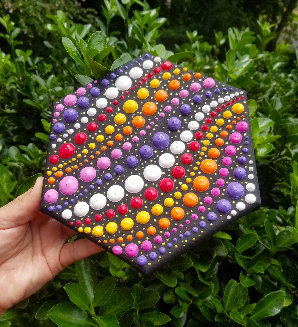 Jumbo Dot Art Hexagon Canvas By Lydia May image 4