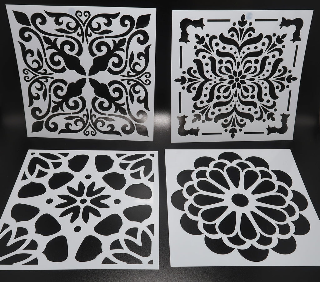 Set of 4 - 6" Mandala Stencils (Pack #1) image 0