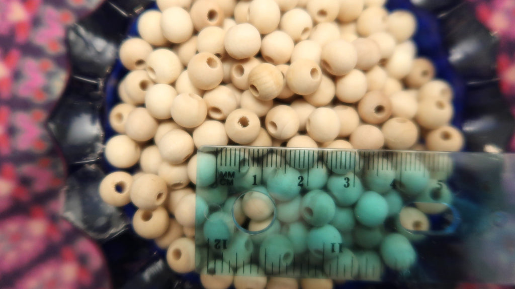 Pack of 20 Small Round Wooden 1/4" Beads image 5