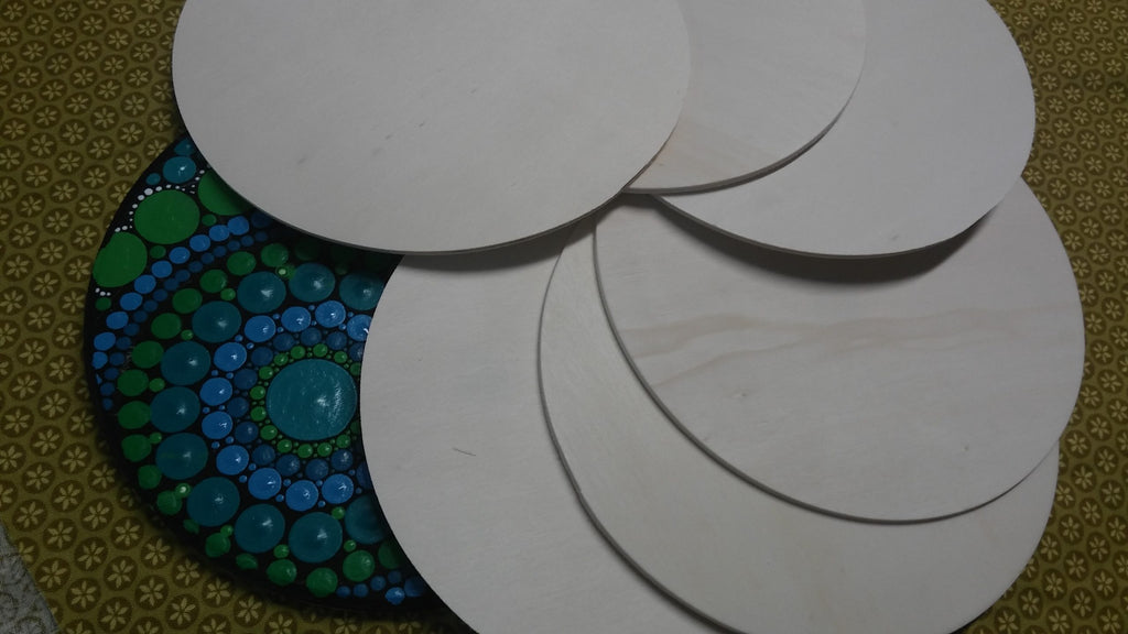 Wooden Disc Blanks. 6 inches. Dot Mandala Art image 2