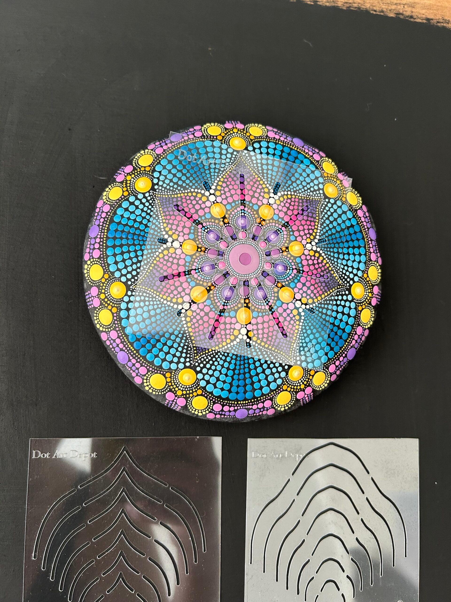 Lydia May's Dot Mandala MINI Guideline Stencils in 12, 14, & 16 slices image 4
