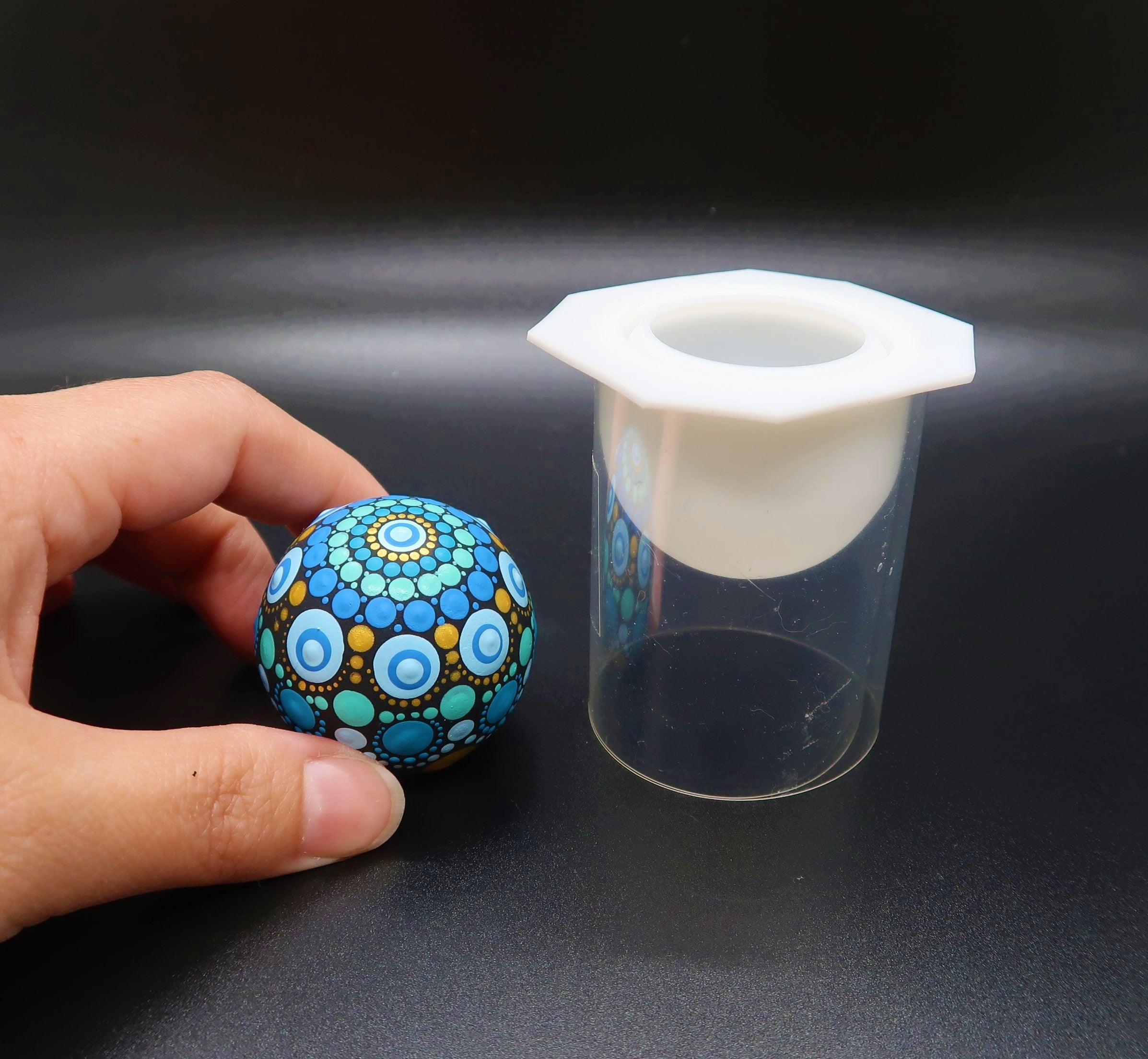 Small Sphere Silicone Art Stone Mold 1.5" image 9
