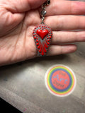 Red Dot Mandala Painted Stone Pendant BY Lydia May image 0