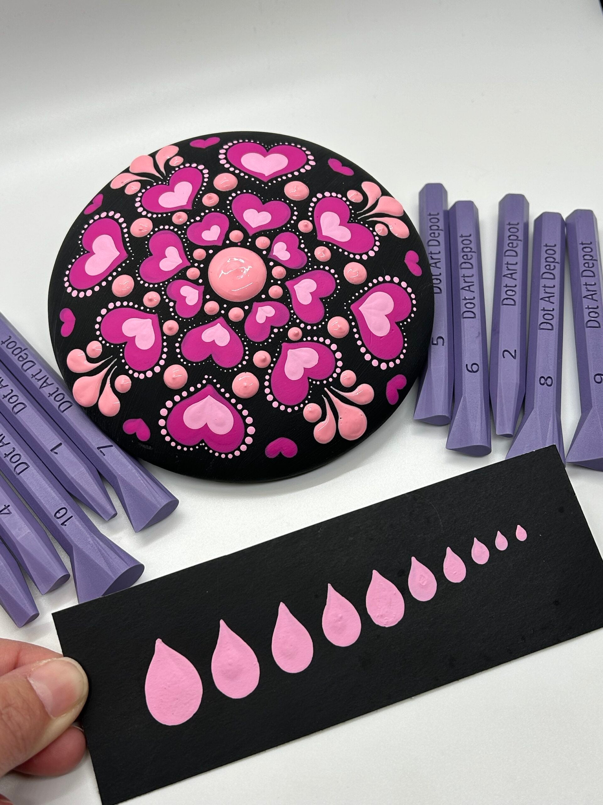 PETAL shaped dotting tools Pretty Purple 10 piece set image 4
