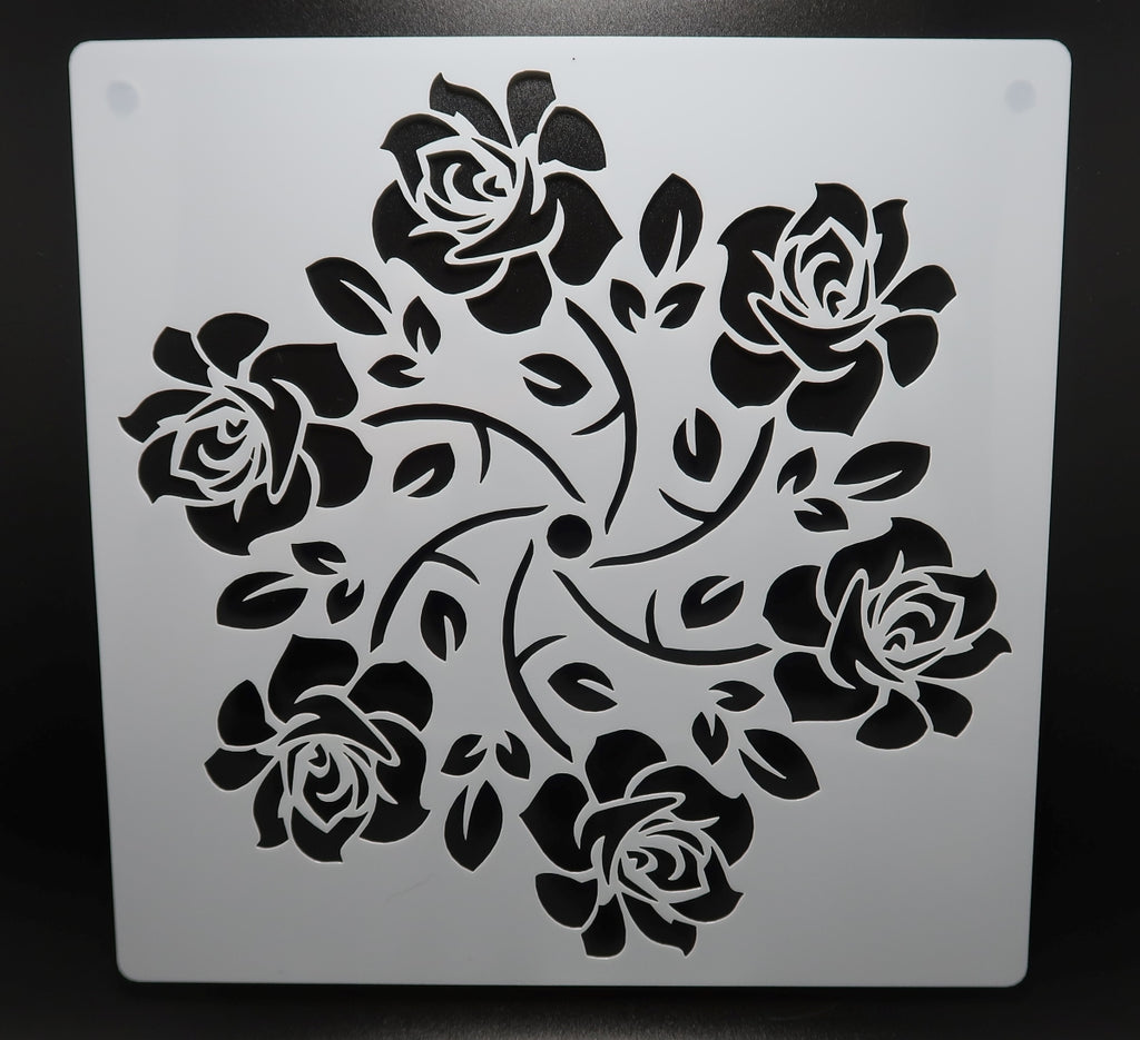 7 3/4" Rose Mandala Stencil (B1) image 0