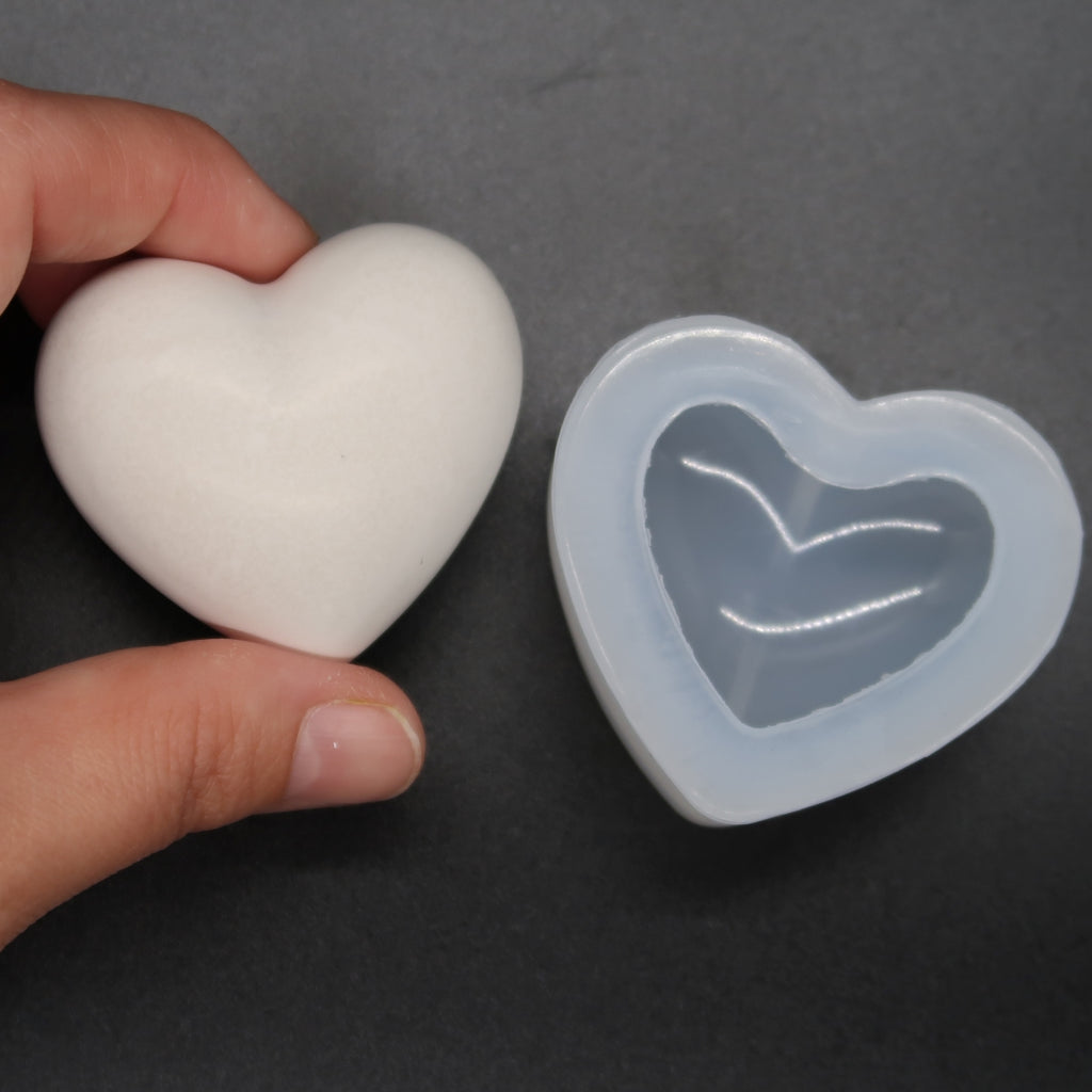 Small Silicone Heart Stone Mold 2" Rock Mould image 1