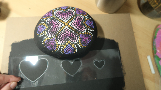 Lydia May's THREE HEART Stencil Dot Mandala image 2