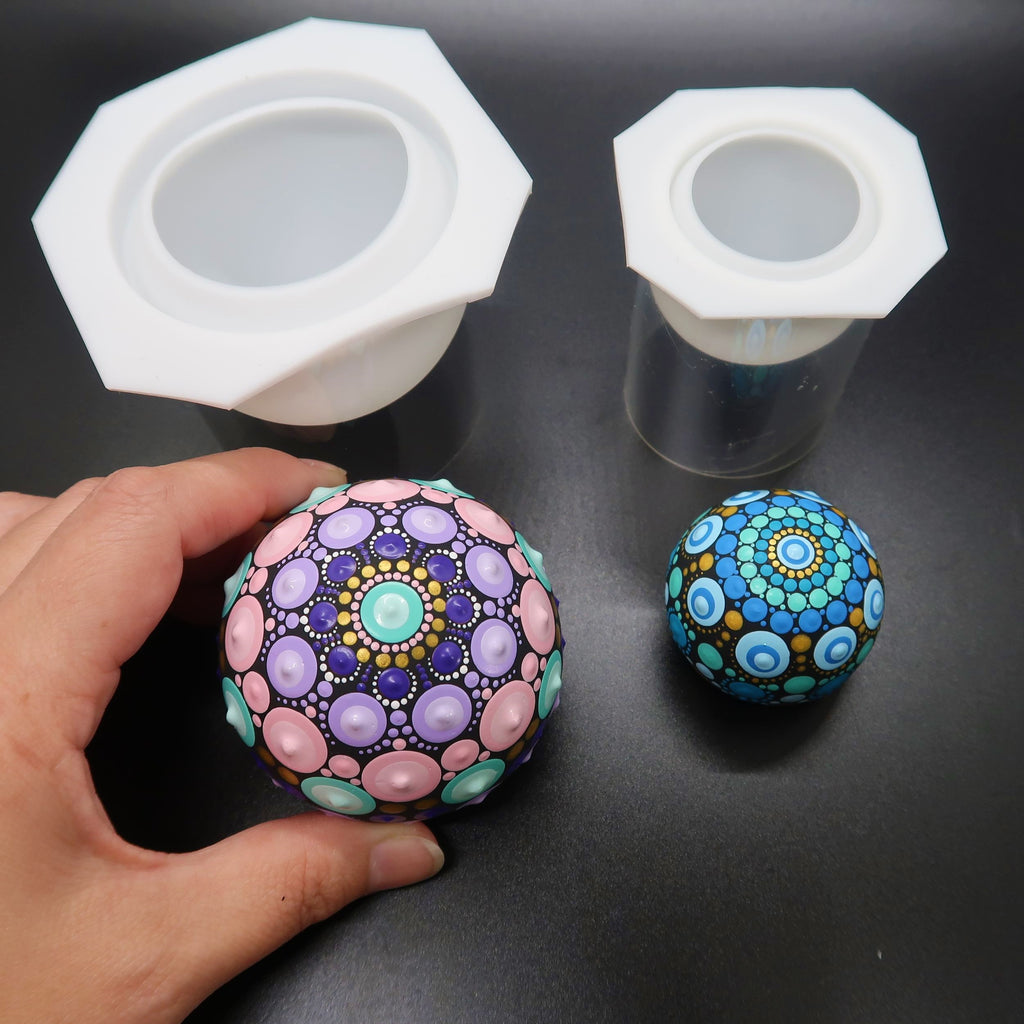 Small Sphere Silicone Art Stone Mold 1.5" image 10