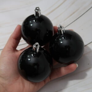 Black, shiny, Christmas ornament balls, dot mandala blank