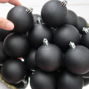Black, matte, Christmas ornament balls, dot mandala blank