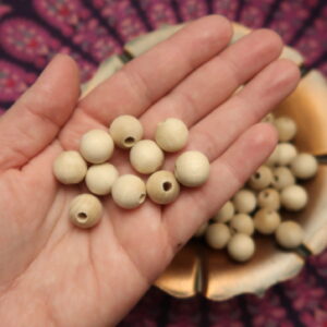 Pack of 12 Small Round Wooden 1/2″ Beads
