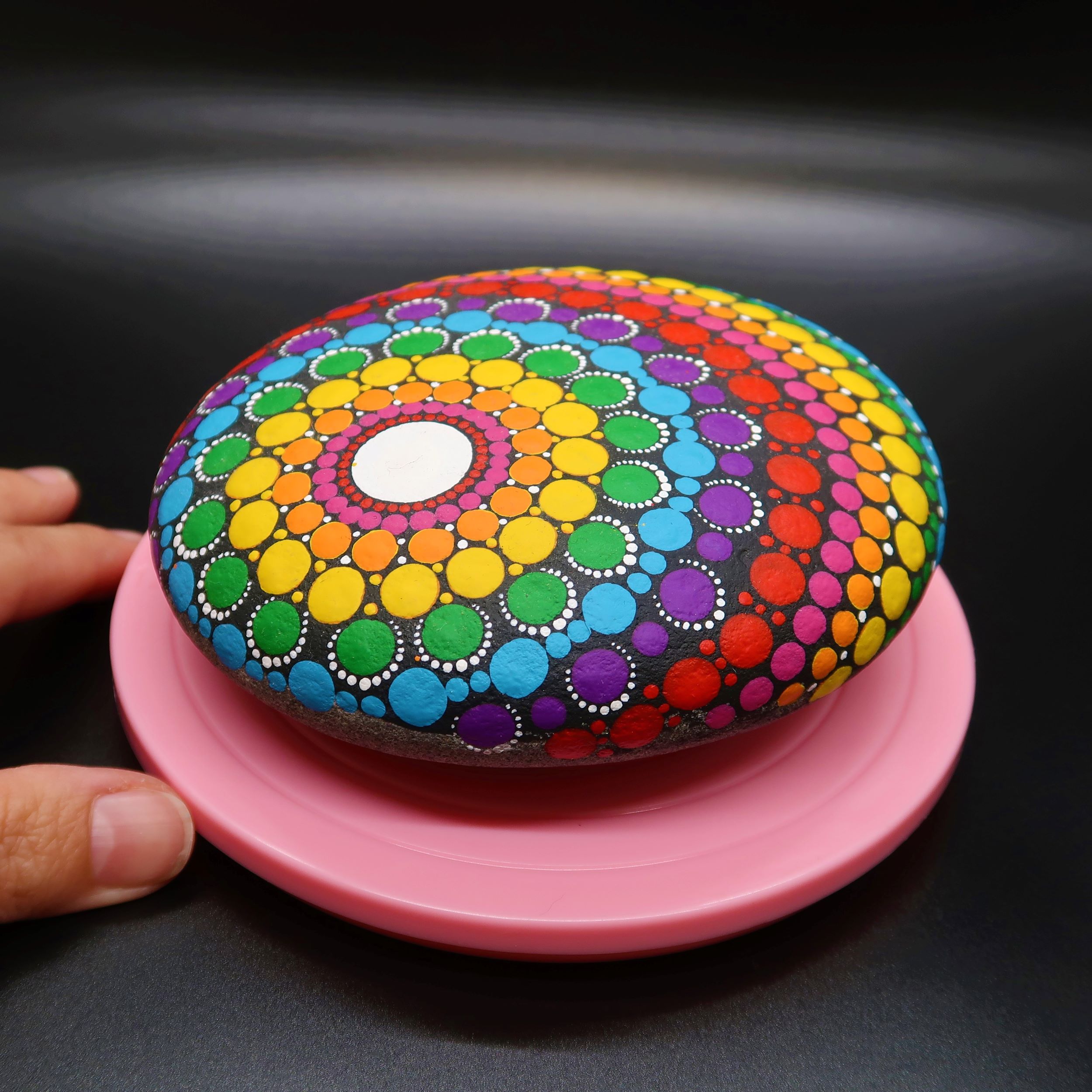 Happy Dotting Company 4 - Turntable for Painting - Happy Dotting Company - Best Small Turntable for Dot Art - Must-Have Tool for Mandala Art Stone