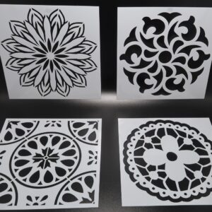 Set of 4 – 6″ Mandala Stencils (Pack #4)