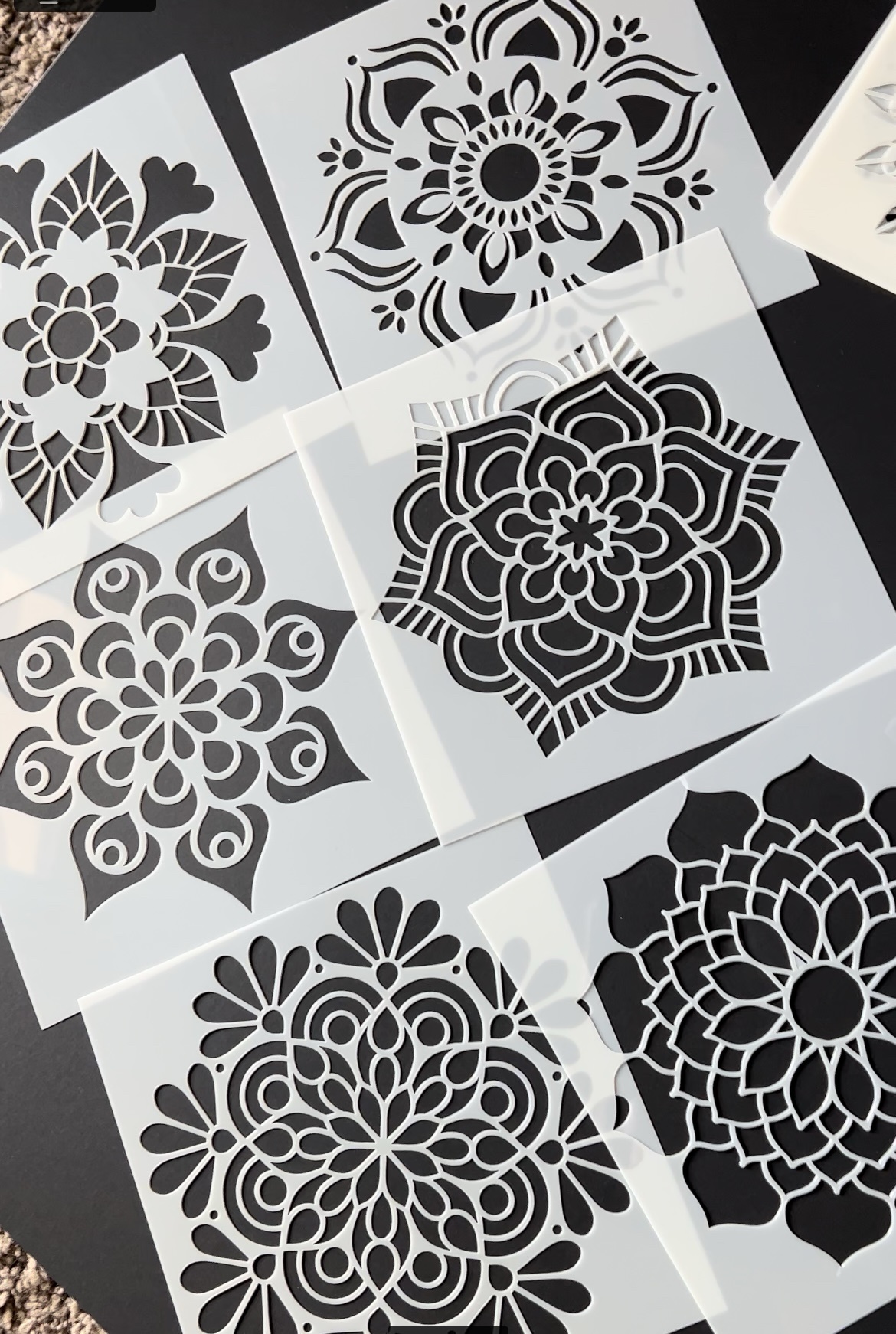 16 Pack Mandala Stencils for Dot Painting, 6 X 6 Inch Reusable Mandala  Stencils for Painting, DIY Decorative Lotus Stencil Template