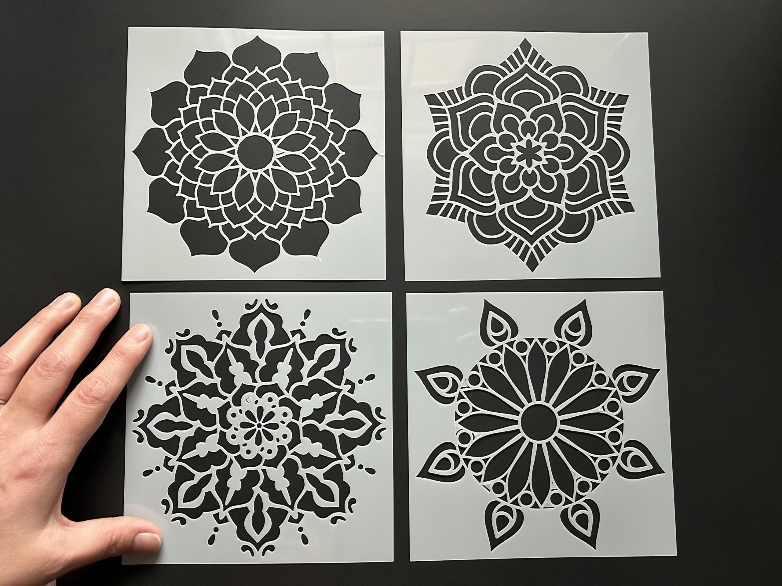 Set of 4 - 6 Mandala Stencils (Pack #3)